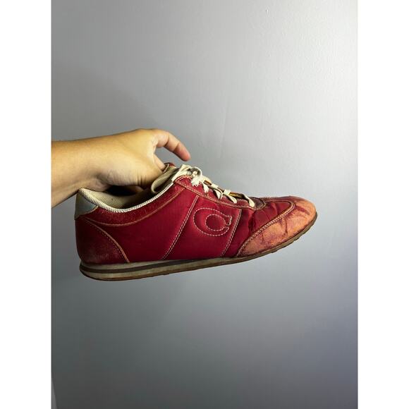 Vintage red Coach sneakers very worn condition size 8 1/2 - Picture 1 of 7